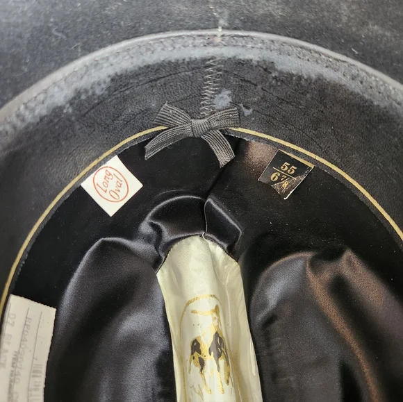 Vintage Resistol 4X Beaver Black Felt Cowboy Hat, Self Conforming, Oval, 6 7/8 - Picture 10 of 10